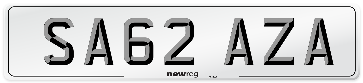 SA62 AZA Number Plate from New Reg